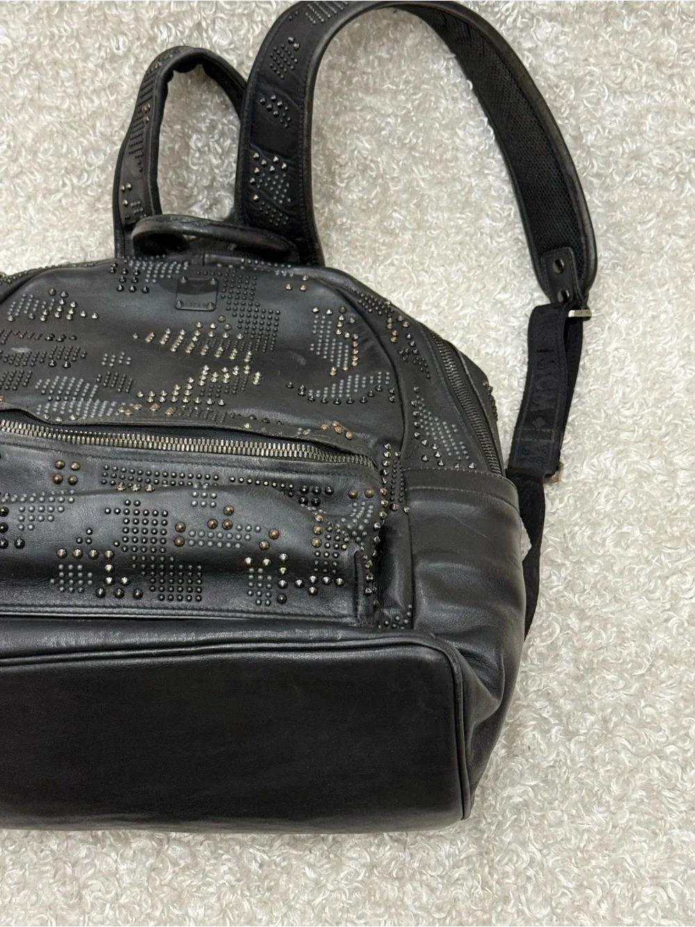MCM Studded Stark Backpack Black